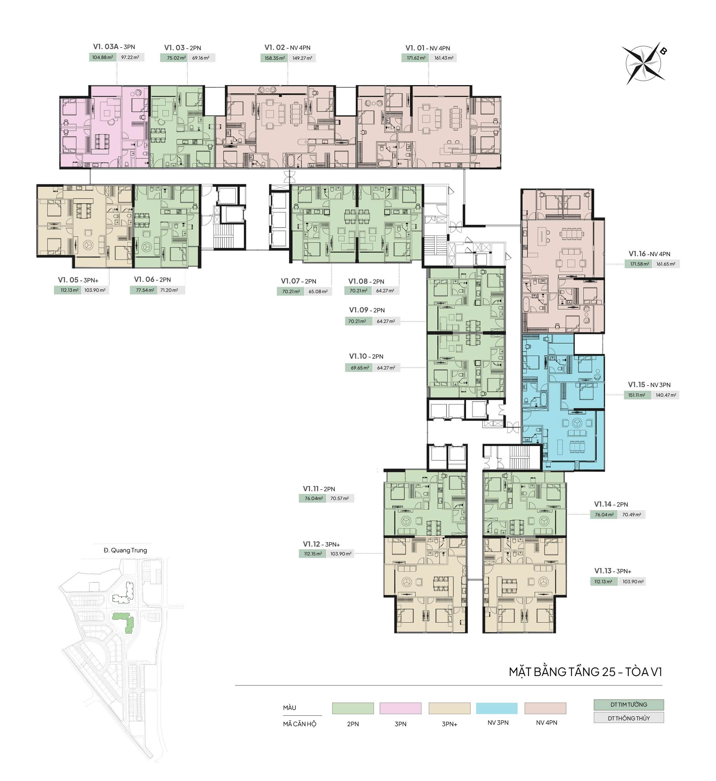 Mat bang chuan Toa V1 tang 25 Vista Van La